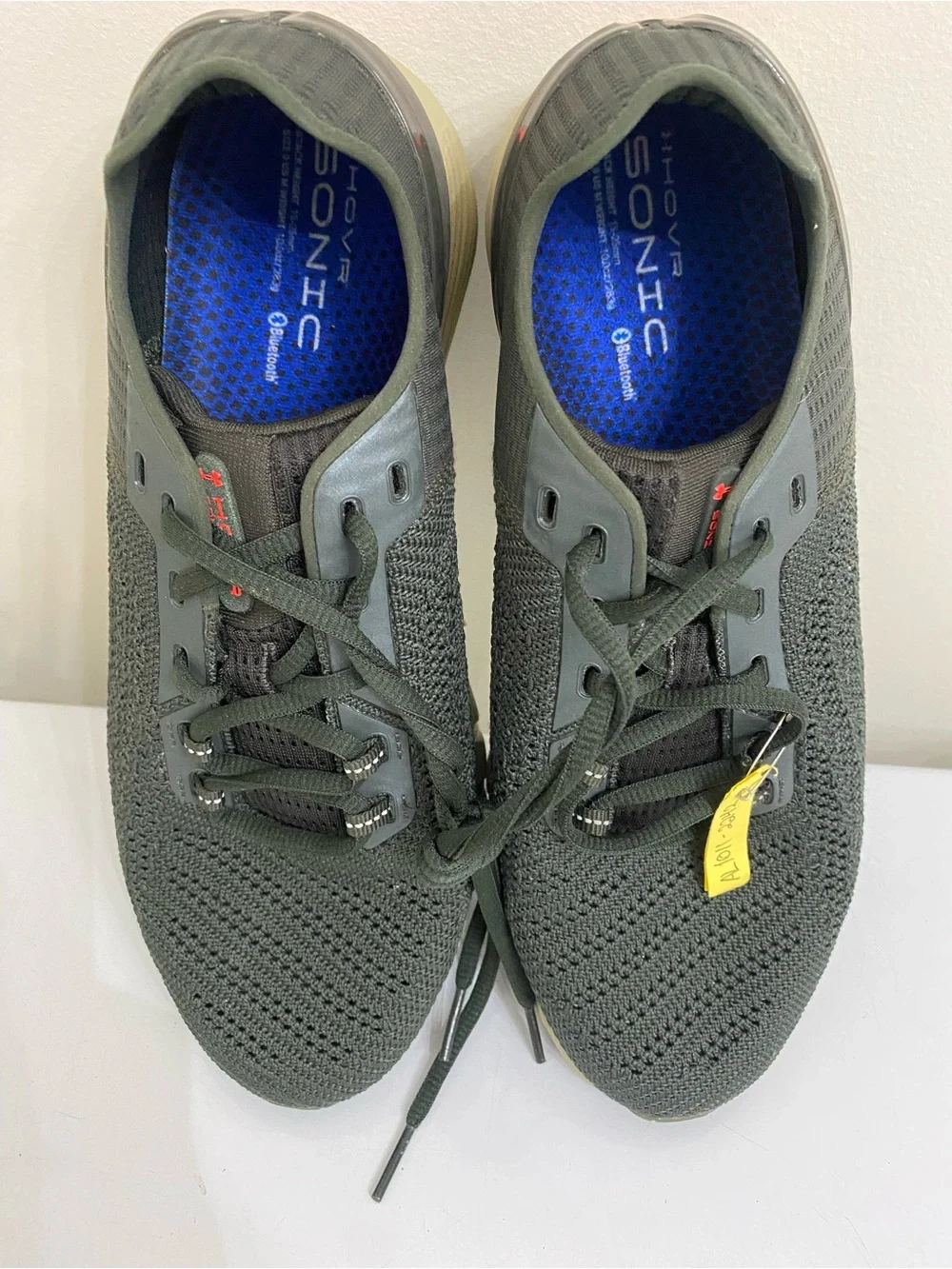 Under Armour Olive Knit HOVR Sonic Sneaker with Coral Trim